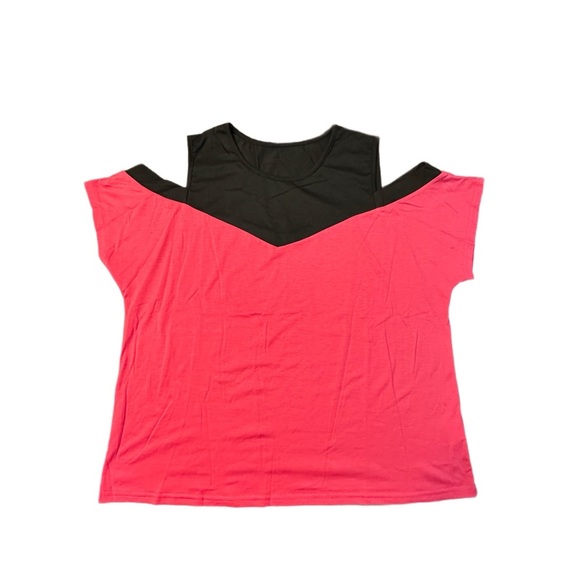Women’s Stylish Pink and Black Women's Cold Shoulder Knit Top - Size XL - NWOT - Picture 2 of 4